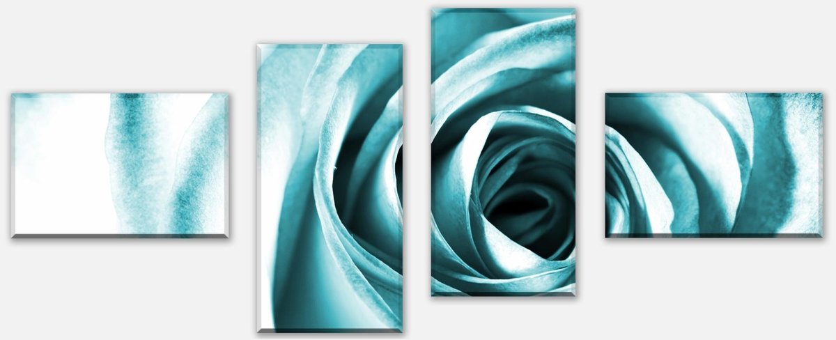Leinwandbild Mehrteiler Blaue Rose Blüte M0227 Leinwandbild Mehrteiler Blaue Rose Blüte M0227