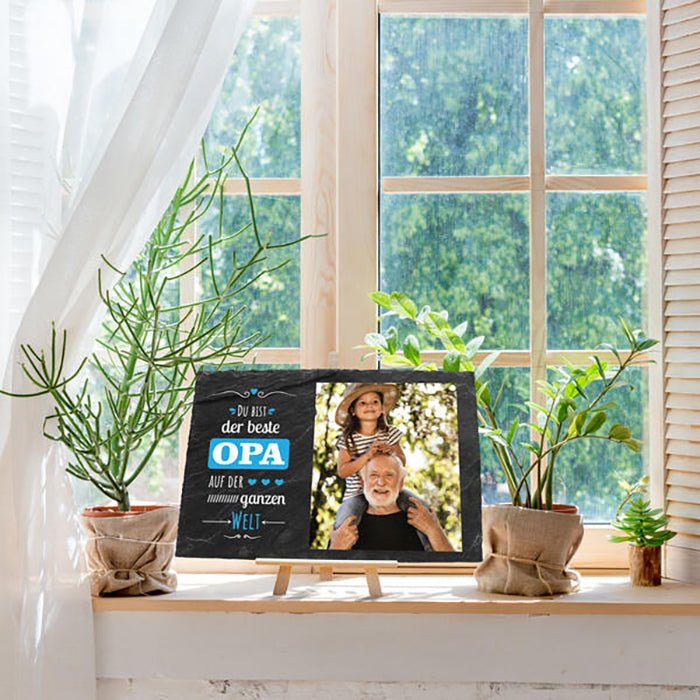 Schiefertafel Bester Opa M0230 - Bild 3 Schiefertafel Bester Opa M0230 - Bild 3