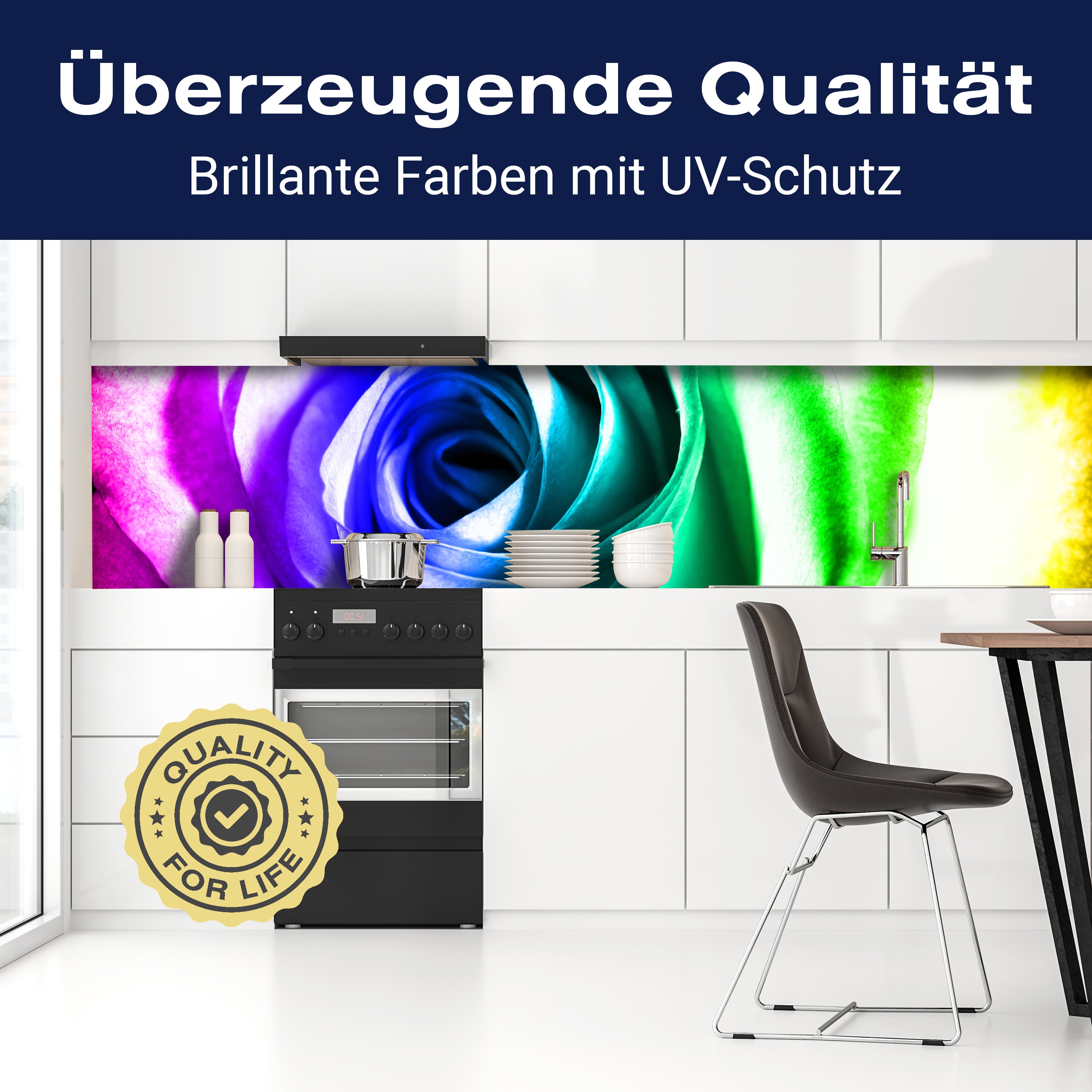 Küchenrückwand Regenbogenrose Blüte M0230 entdecken - Bild 2 Küchenrückwand Regenbogenrose Blüte M0230 entdecken - Bild 2