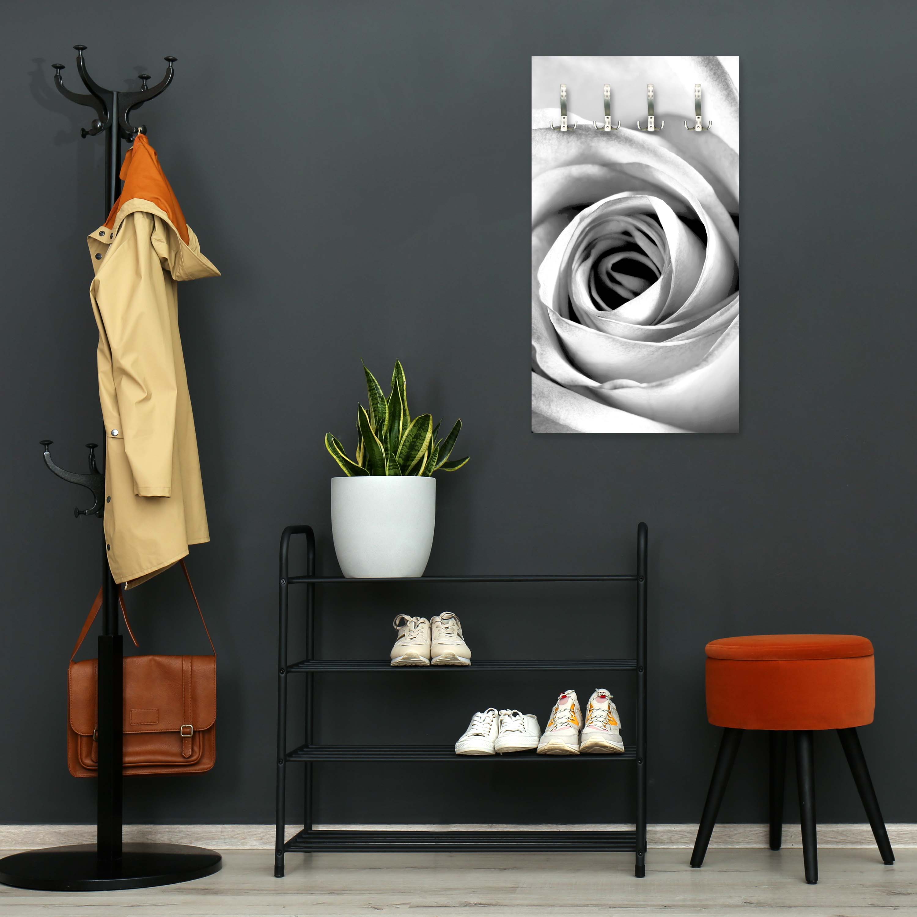 Garderobe weiße Rose Blüte M0233 entdecken - Bild 6 Garderobe weiße Rose Blüte M0233 entdecken - Bild 6