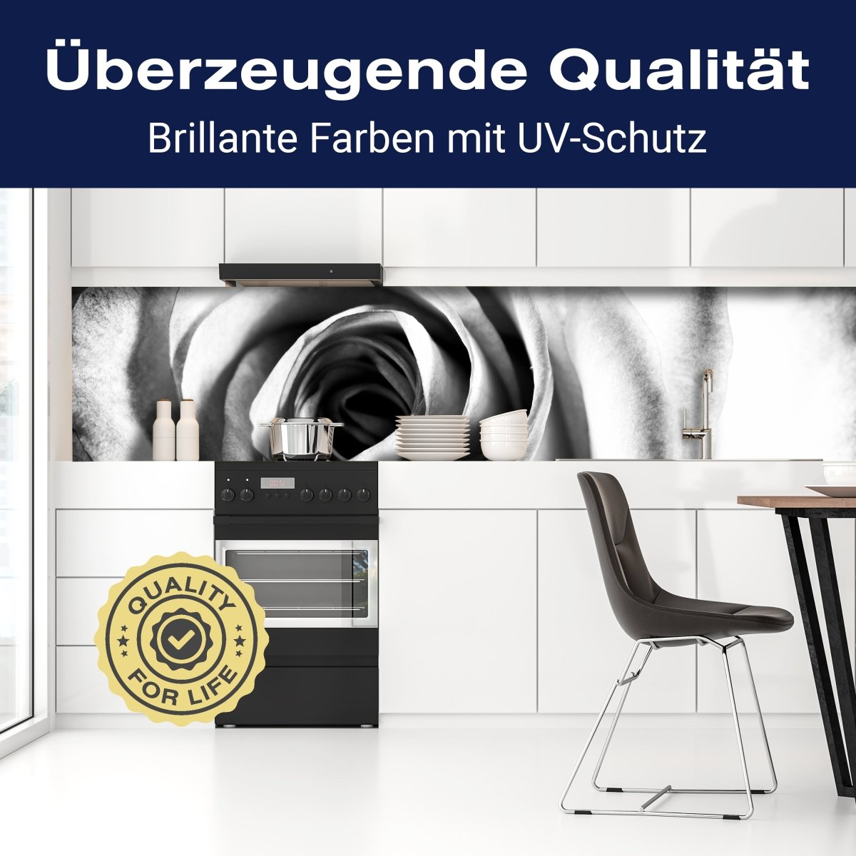 Küchenrückwand weiße Rose Blüte M0233 entdecken - Bild 2 Küchenrückwand weiße Rose Blüte M0233 entdecken - Bild 2