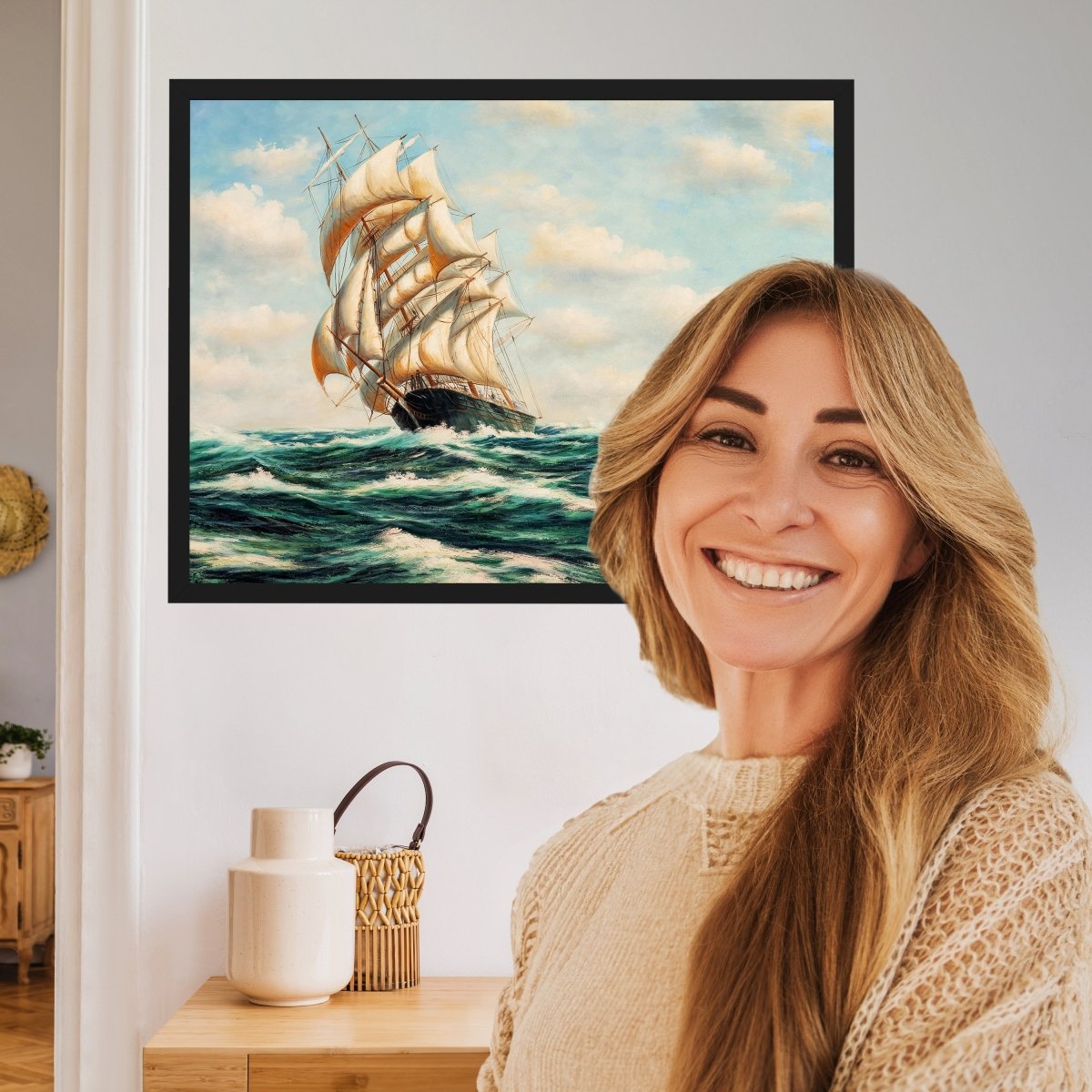 wandmotiv24 Poster, Poster - Malerei, Boot, Meer - M0239 - Bild 2 wandmotiv24 Poster, Poster - Malerei, Boot, Meer - M0239 - Bild 2