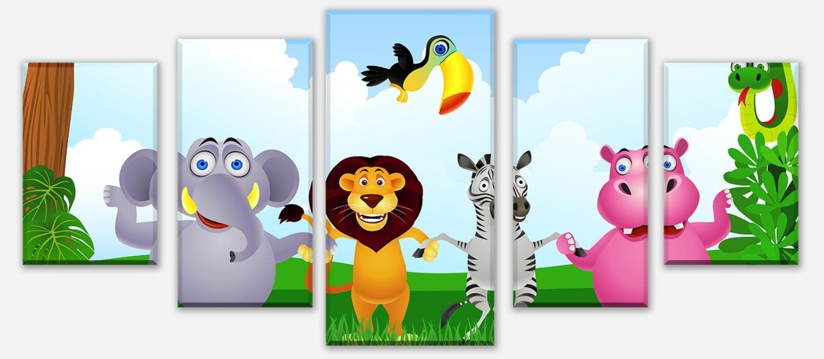 Leinwandbild Mehrteiler Tiergruppe Kinder M0241 entdecken - Bild 1 Leinwandbild Mehrteiler Tiergruppe Kinder M0241 entdecken - Bild 1