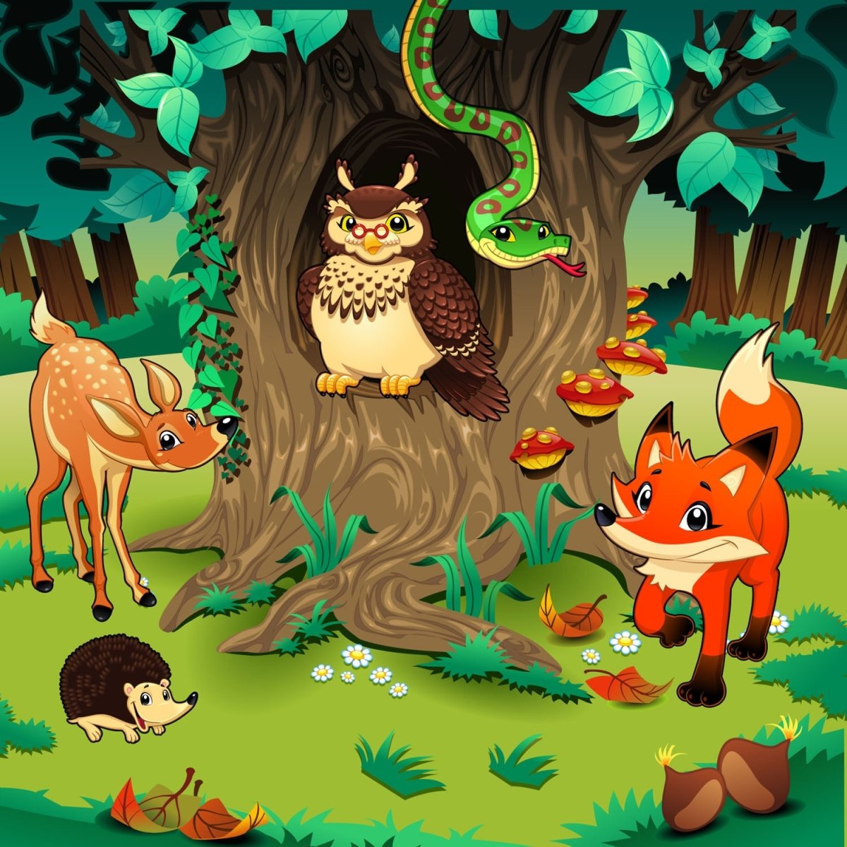 Beistelltisch Freundliche Waldtiere Kinder M0242 entdecken - Bild 2 Beistelltisch Freundliche Waldtiere Kinder M0242 entdecken - Bild 2