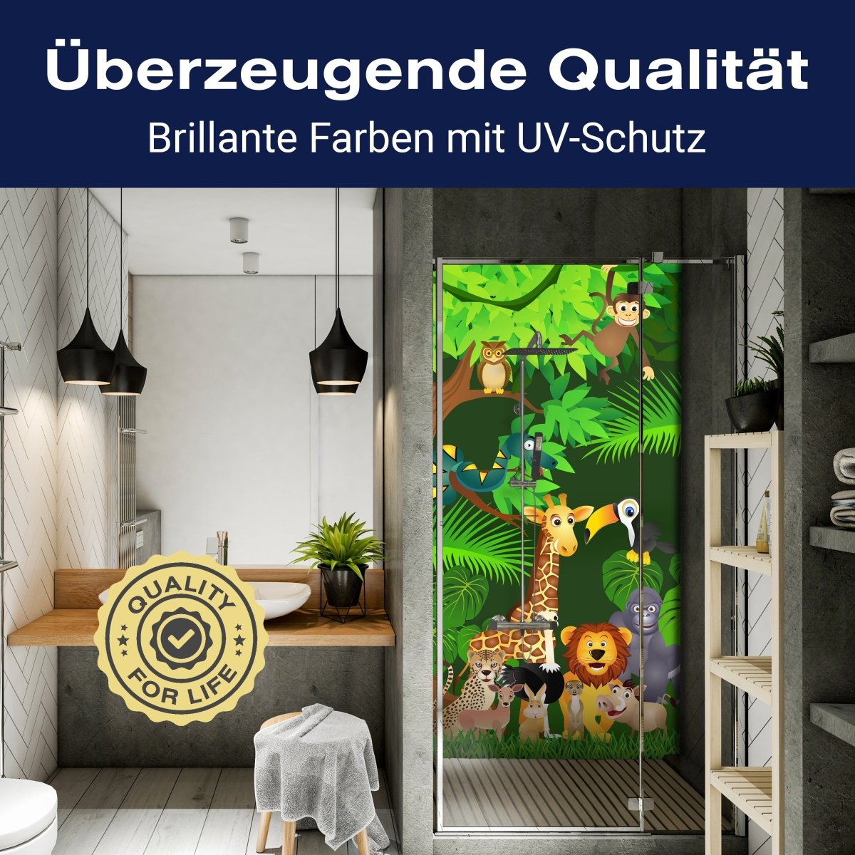 Duschwand Urwaldparty Kinder M0260 entdecken - Bild 2 Duschwand Urwaldparty Kinder M0260 entdecken - Bild 2