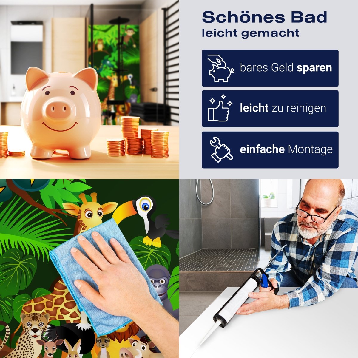 Duschwand Urwaldparty Kinder M0260 entdecken - Bild 7 Duschwand Urwaldparty Kinder M0260 entdecken - Bild 7