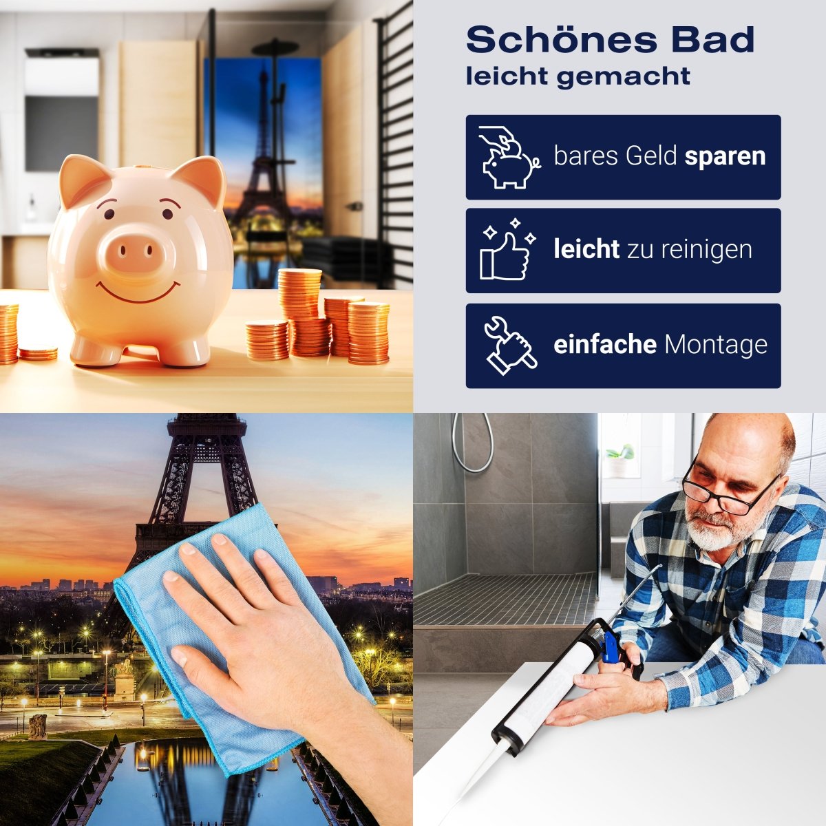 Duschwand Eiffelturm bei Nacht Frankreich M0266 entdecken - Bild 7 Duschwand Eiffelturm bei Nacht Frankreich M0266 entdecken - Bild 7