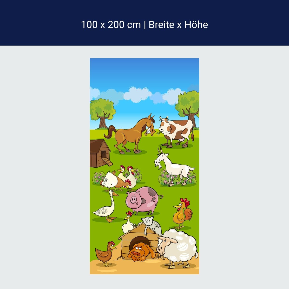 Duschwand Verrückter Bauernhof Kinder M0274 Duschwand Verrückter Bauernhof Kinder M0274