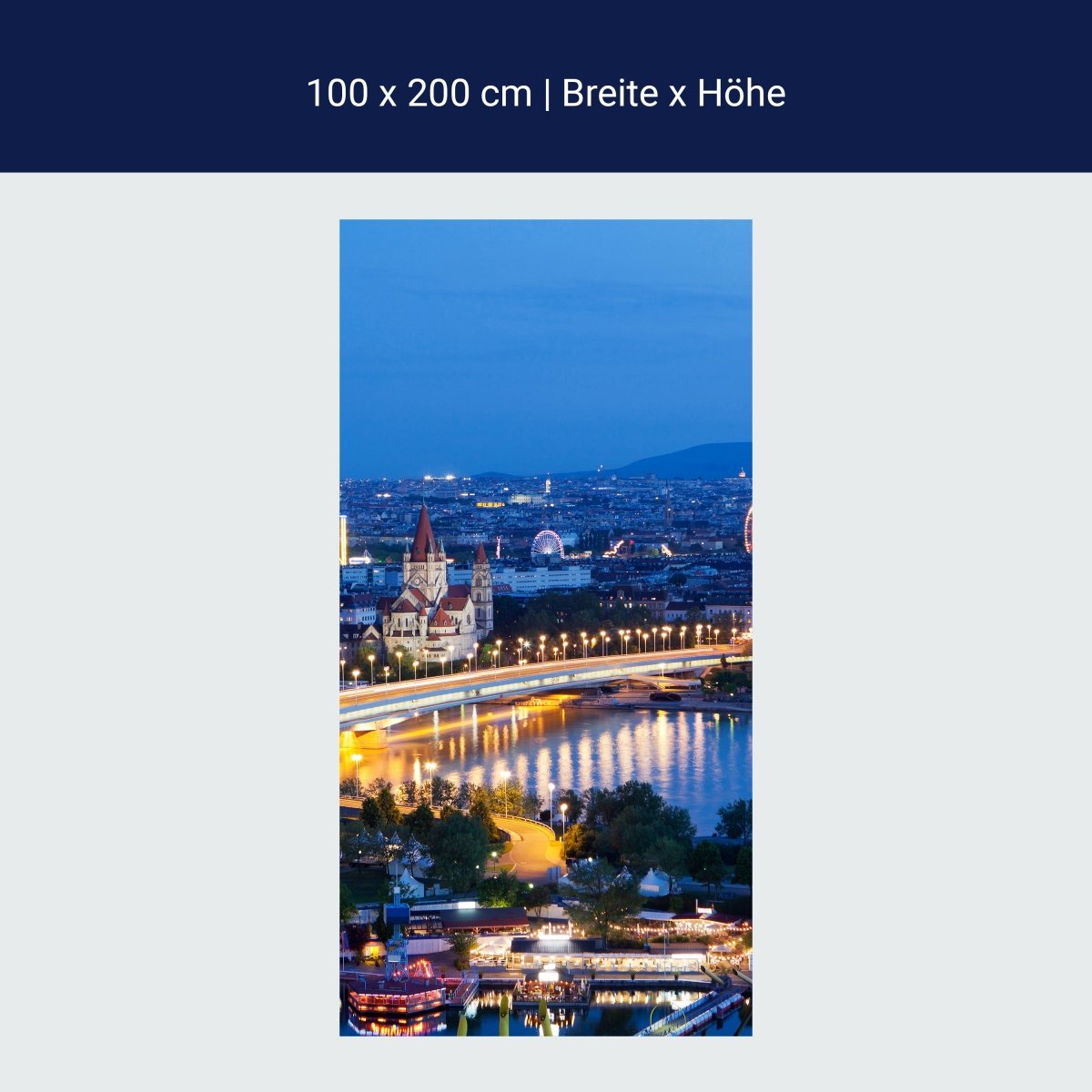 Duschwand Wien bei Nacht M0276 Duschwand Wien bei Nacht M0276