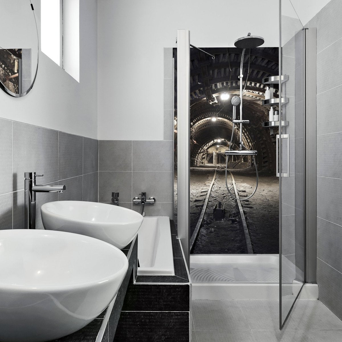 Duschwand Kohlebergwerk M0277 entdecken - Bild 1 Duschwand Kohlebergwerk M0277 entdecken - Bild 1