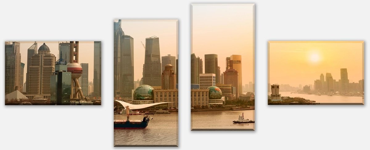 Leinwandbild Mehrteiler Shanghai Bund China M0278 Leinwandbild Mehrteiler Shanghai Bund China M0278