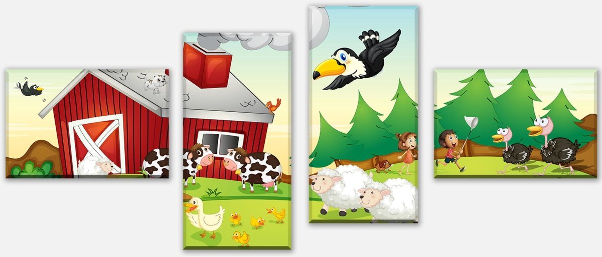 Leinwandbild Mehrteiler Auf dem Land M0280 Leinwandbild Mehrteiler Auf dem Land M0280