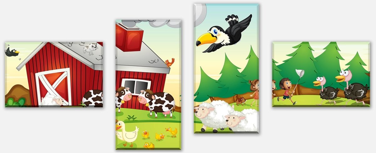 Leinwandbild Mehrteiler Auf dem Land M0280 Leinwandbild Mehrteiler Auf dem Land M0280