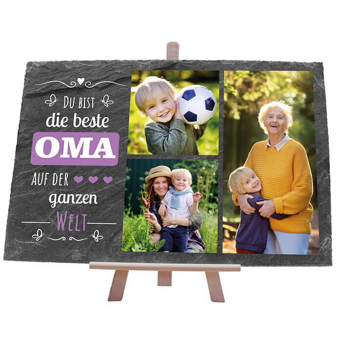 Schiefertafel mit Staffelei Beste Oma M0293 - Bild 1 Schiefertafel mit Staffelei Beste Oma M0293 - Bild 1