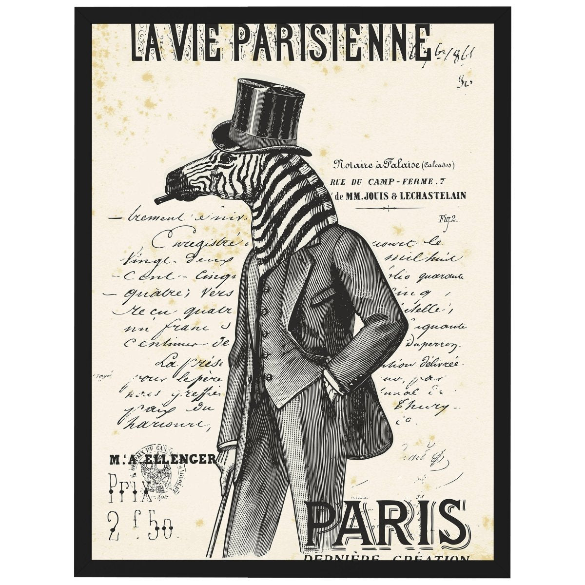 wandmotiv24 Poster, Poster - Vintage, Zebra, Paris - M0295 - Bild 1 wandmotiv24 Poster, Poster - Vintage, Zebra, Paris - M0295 - Bild 1