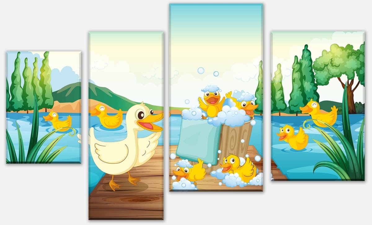 Leinwandbild Mehrteiler Waschtag Kinder M0304 Leinwandbild Mehrteiler Waschtag Kinder M0304