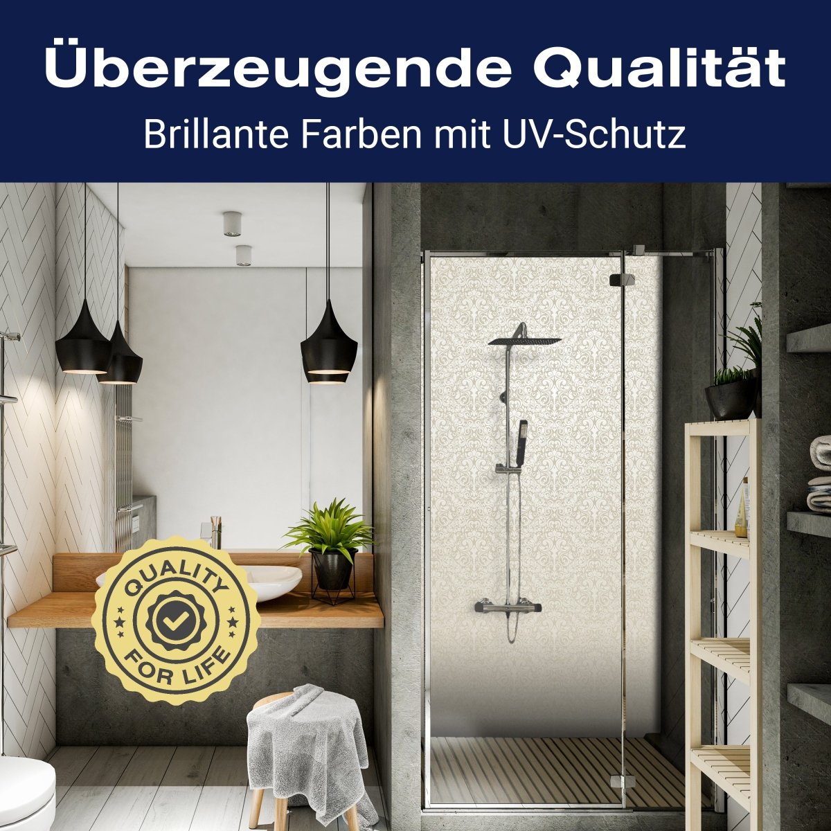 Duschwand Barockmuster Beige M0306 entdecken - Bild 2 Duschwand Barockmuster Beige M0306 entdecken - Bild 2