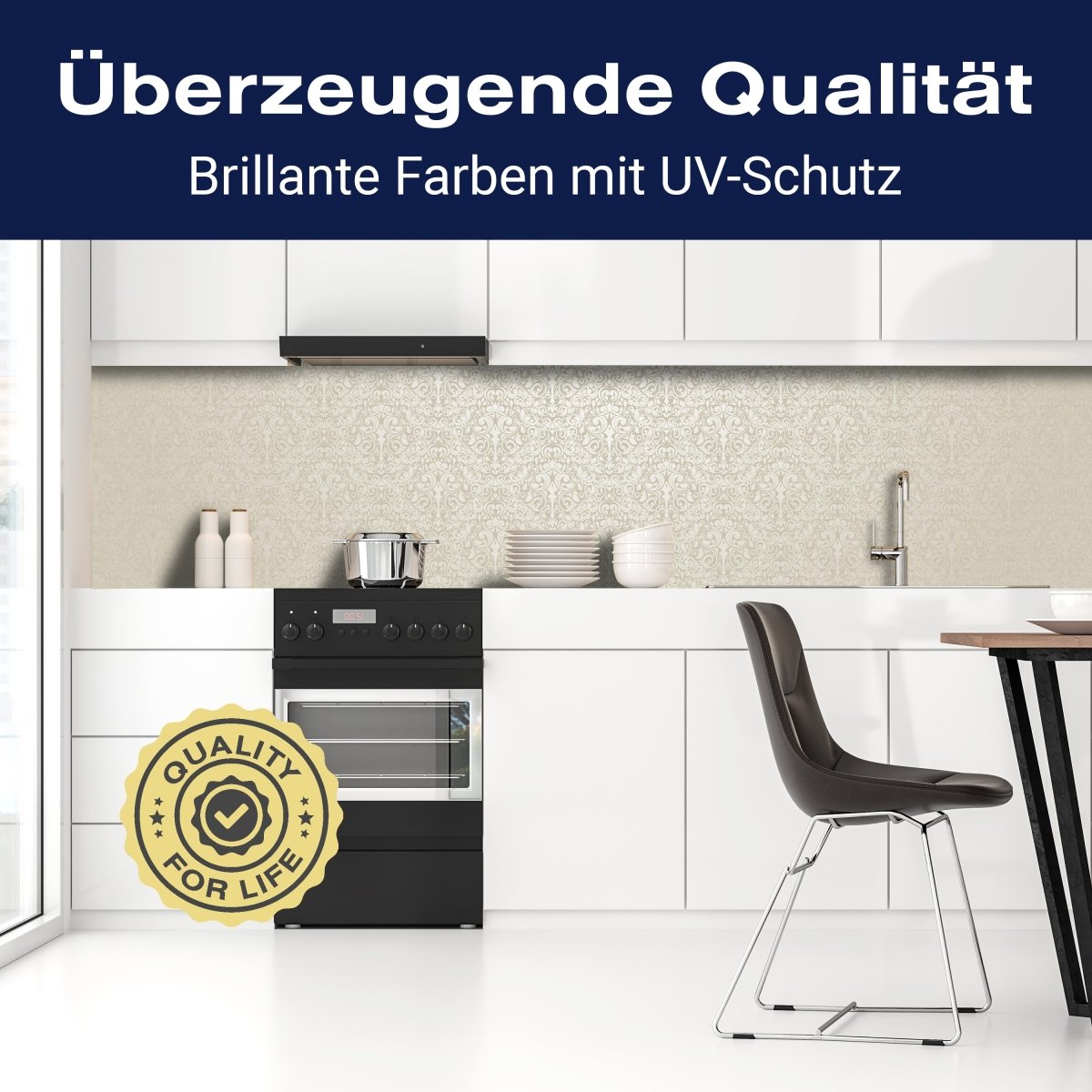 Küchenrückwand Barockmuster Beige M0306 entdecken - Bild 2 Küchenrückwand Barockmuster Beige M0306 entdecken - Bild 2