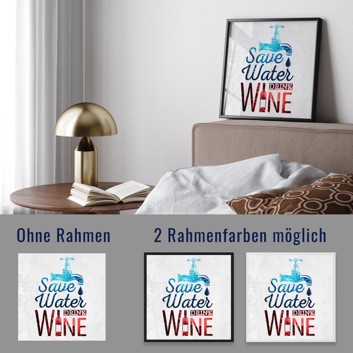 wandmotiv24 Poster, Poster - Spruch, Wein, Wasser - M0307 - Bild 4 wandmotiv24 Poster, Poster - Spruch, Wein, Wasser - M0307 - Bild 4