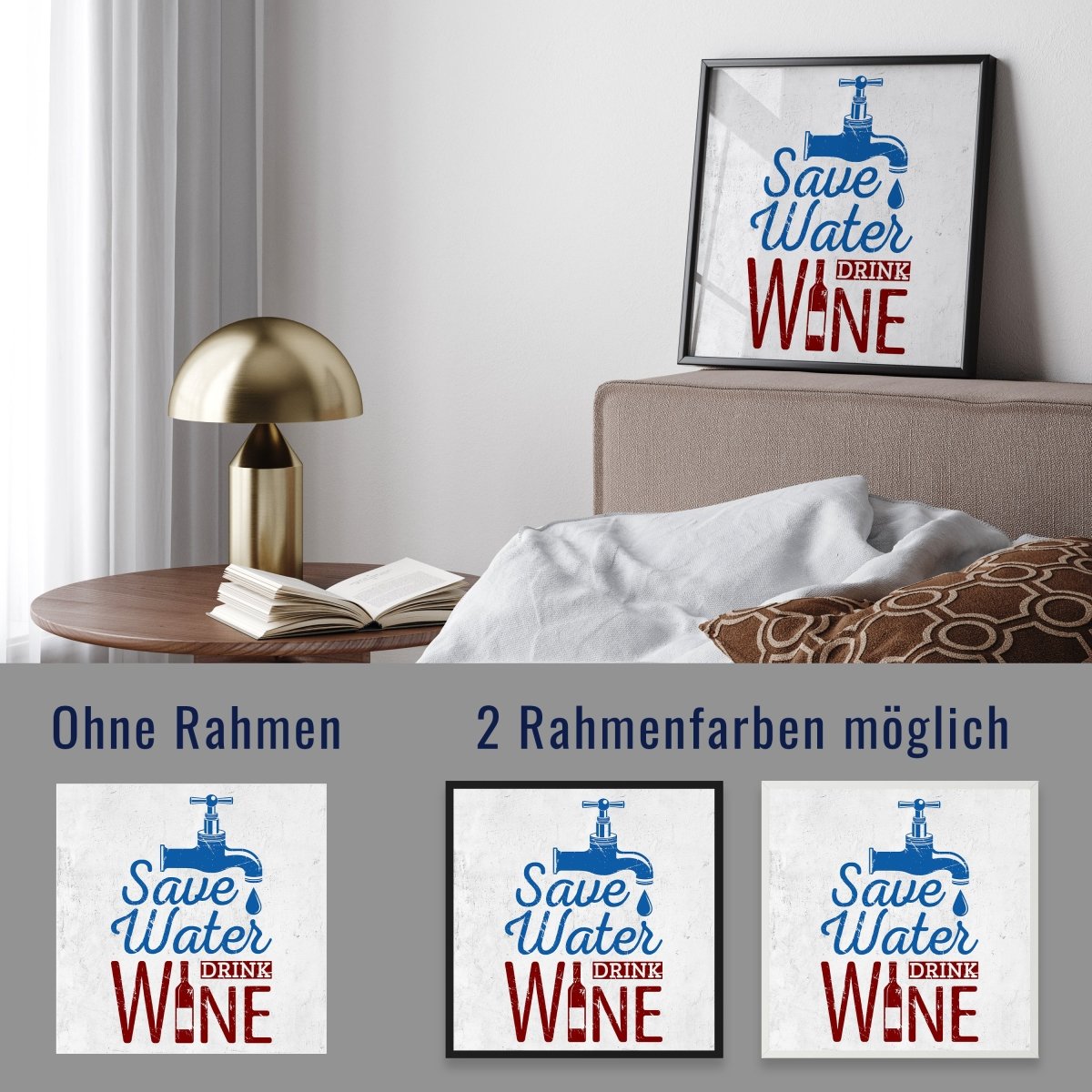 wandmotiv24 Poster, Poster - Spruch, Wein, Wasser - M0308 - Bild 4 wandmotiv24 Poster, Poster - Spruch, Wein, Wasser - M0308 - Bild 4