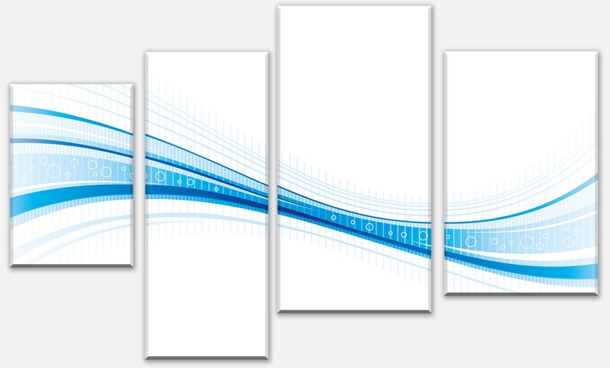 Leinwandbild Mehrteiler Blaue Welle M0312 Leinwandbild Mehrteiler Blaue Welle M0312