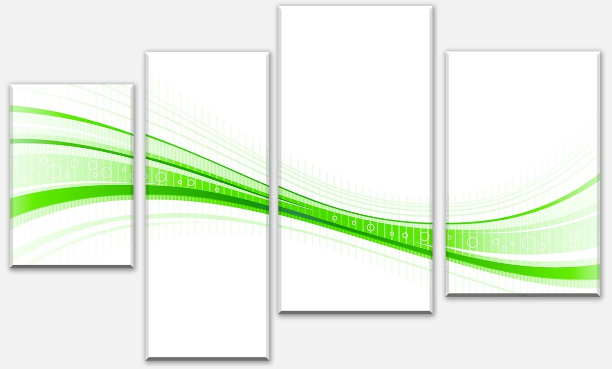 Leinwandbild Mehrteiler Grüne Welle M0313 Leinwandbild Mehrteiler Grüne Welle M0313