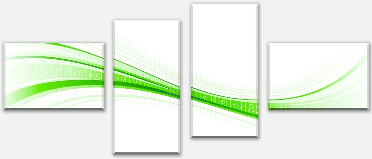 Leinwandbild Mehrteiler Grüne Welle M0313 Leinwandbild Mehrteiler Grüne Welle M0313