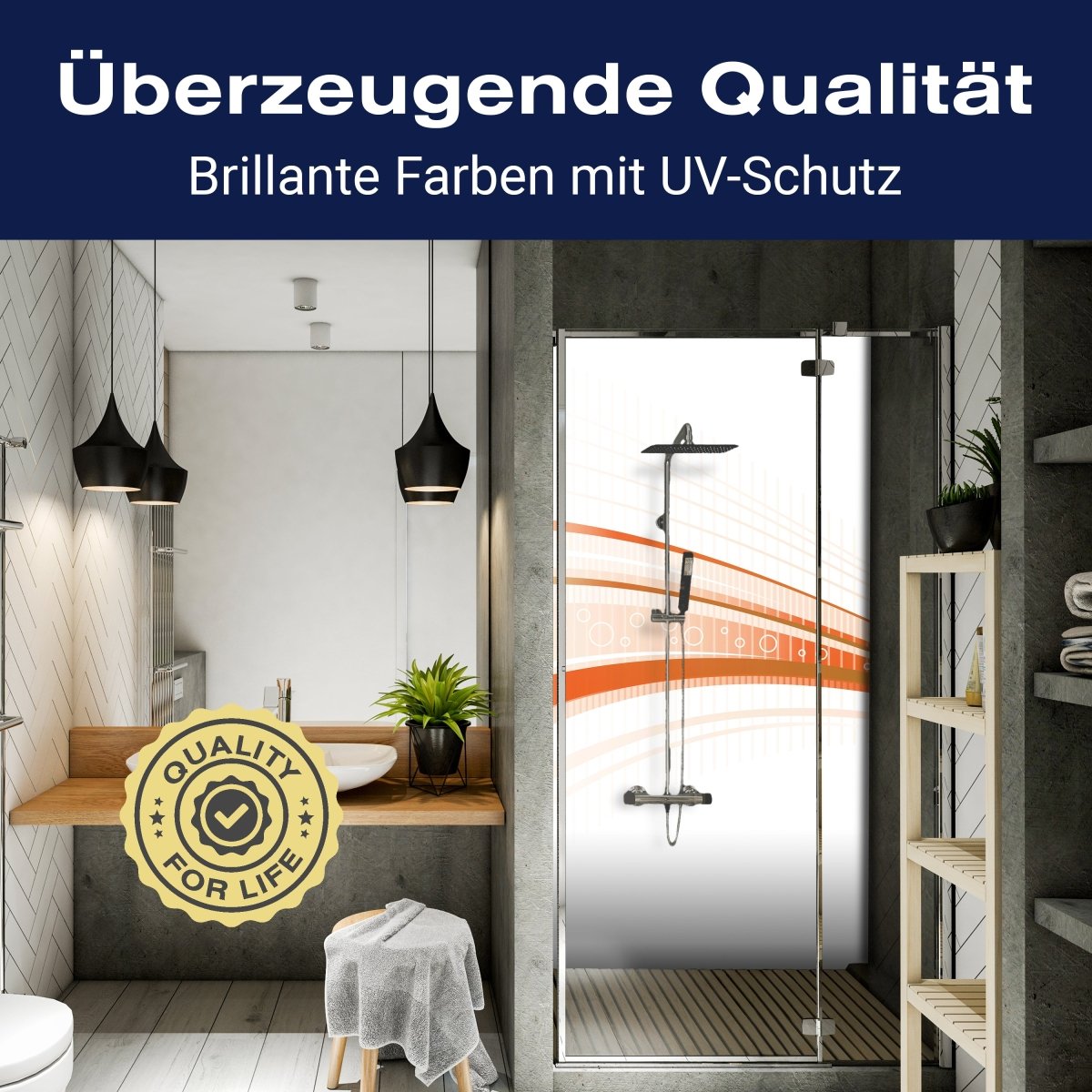 Duschwand Orangene Welle M0315 entdecken - Bild 2 Duschwand Orangene Welle M0315 entdecken - Bild 2