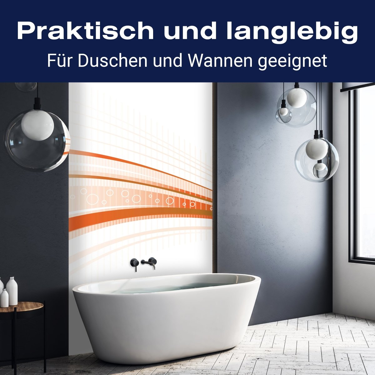 Duschwand Orangene Welle M0315 entdecken - Bild 3 Duschwand Orangene Welle M0315 entdecken - Bild 3