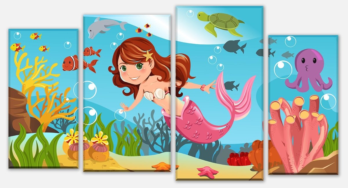 Leinwandbild Mehrteiler kleine Meerjungfrau M0318 Leinwandbild Mehrteiler kleine Meerjungfrau M0318