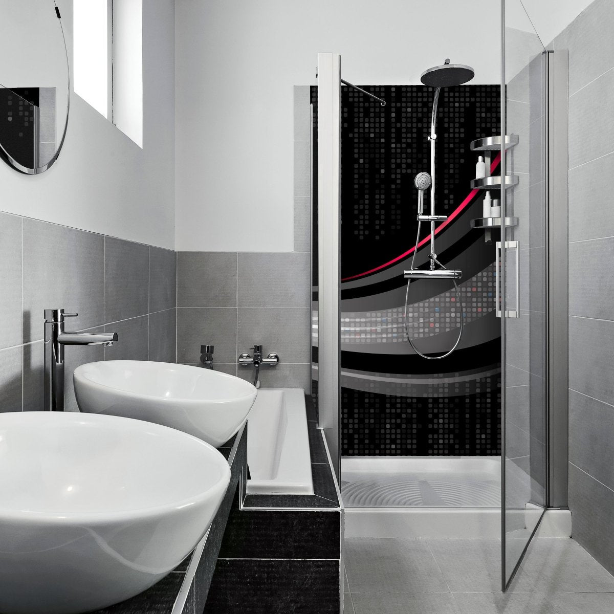 Duschwand Black Waves M0319 entdecken - Bild 1 Duschwand Black Waves M0319 entdecken - Bild 1