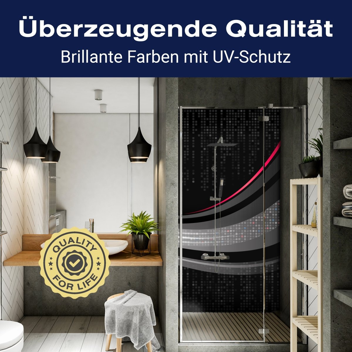 Duschwand Black Waves M0319 entdecken - Bild 2 Duschwand Black Waves M0319 entdecken - Bild 2