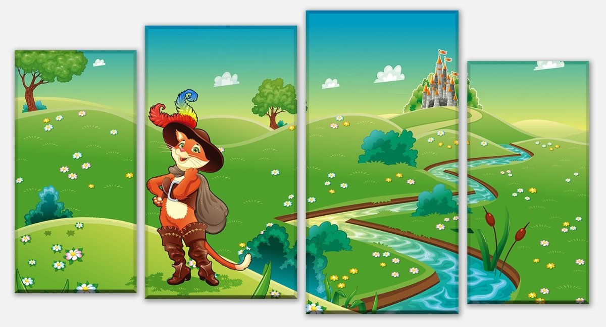 Leinwandbild Mehrteiler Gestiefelter Kater M0320 Leinwandbild Mehrteiler Gestiefelter Kater M0320