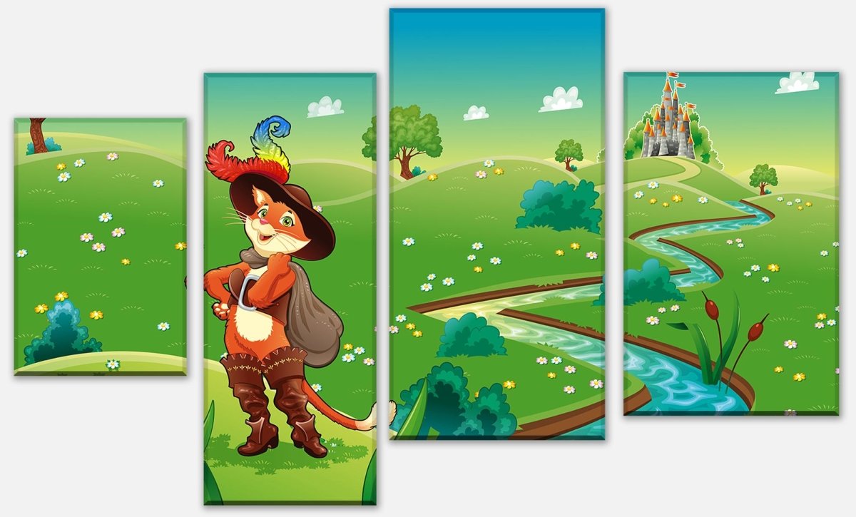 Leinwandbild Mehrteiler Gestiefelter Kater M0320 Leinwandbild Mehrteiler Gestiefelter Kater M0320