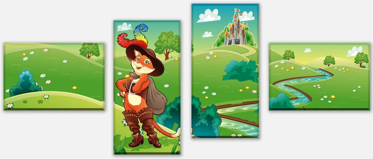 Leinwandbild Mehrteiler Gestiefelter Kater M0320 Leinwandbild Mehrteiler Gestiefelter Kater M0320