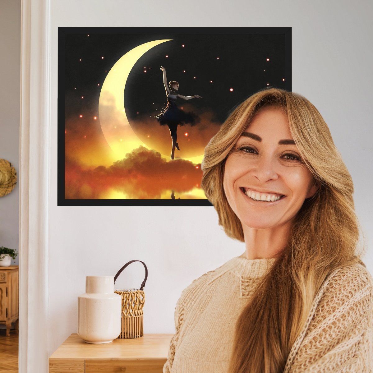 wandmotiv24 Poster, Poster - Kunst, Mond, Tänzerin, Sterne - M0346 - Bild 2 wandmotiv24 Poster, Poster - Kunst, Mond, Tänzerin, Sterne - M0346 - Bild 2