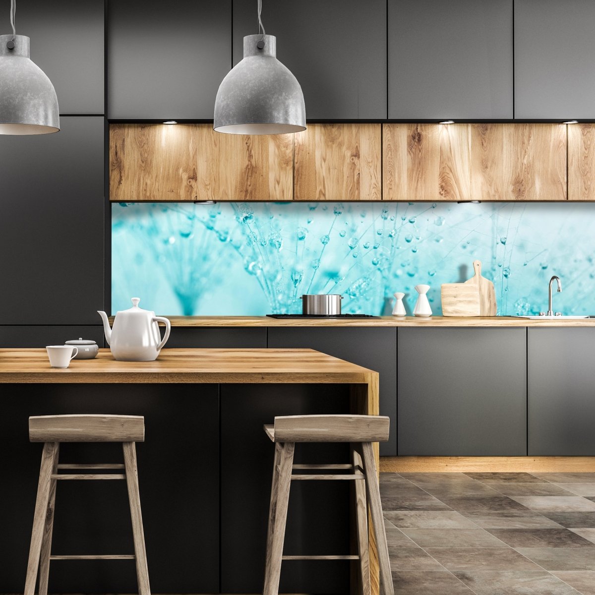 Küchenrückwand Pusteblume Türkis M0347 entdecken - Bild 1 Küchenrückwand Pusteblume Türkis M0347 entdecken - Bild 1