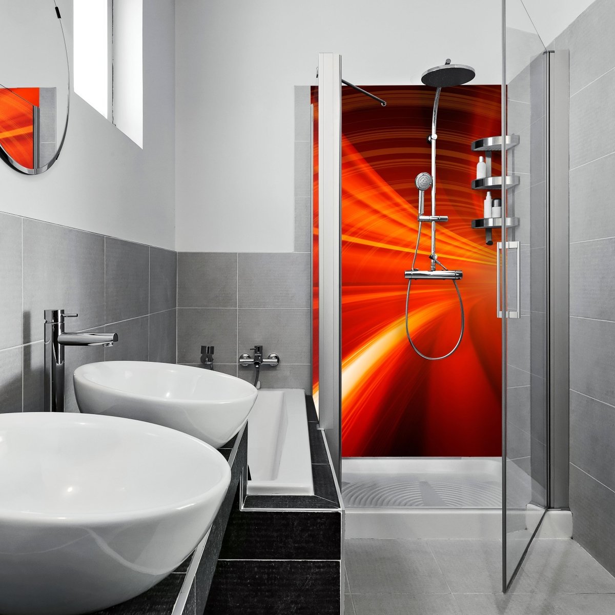 Duschwand Orangener Tunnel M0355 entdecken - Bild 1 Duschwand Orangener Tunnel M0355 entdecken - Bild 1