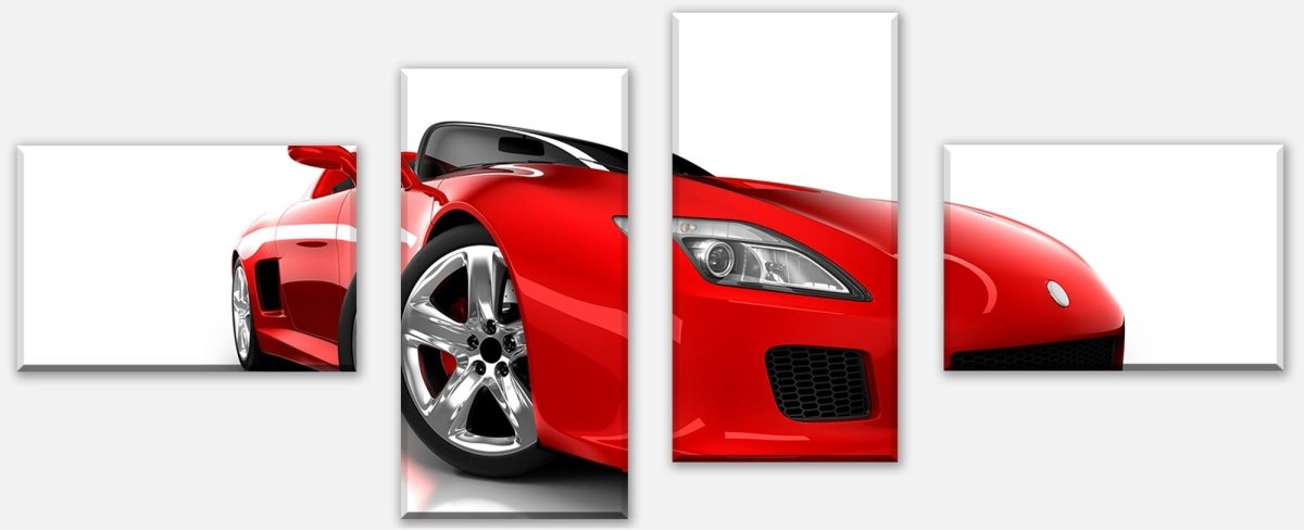 Leinwandbild Mehrteiler Roter Sportwagen M0371 Leinwandbild Mehrteiler Roter Sportwagen M0371