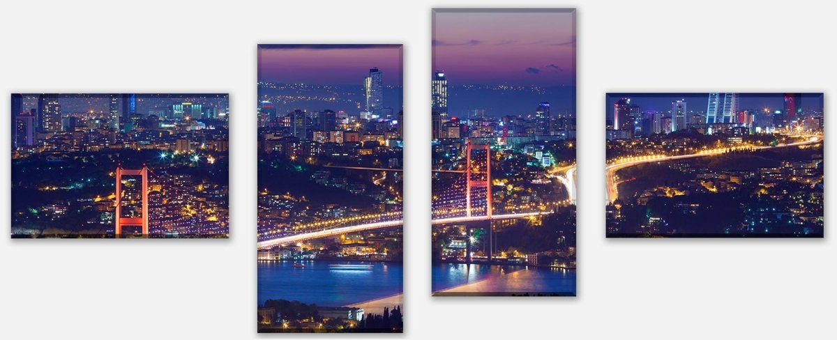 Leinwandbild Mehrteiler Istanbul bei Nacht M0374 Leinwandbild Mehrteiler Istanbul bei Nacht M0374