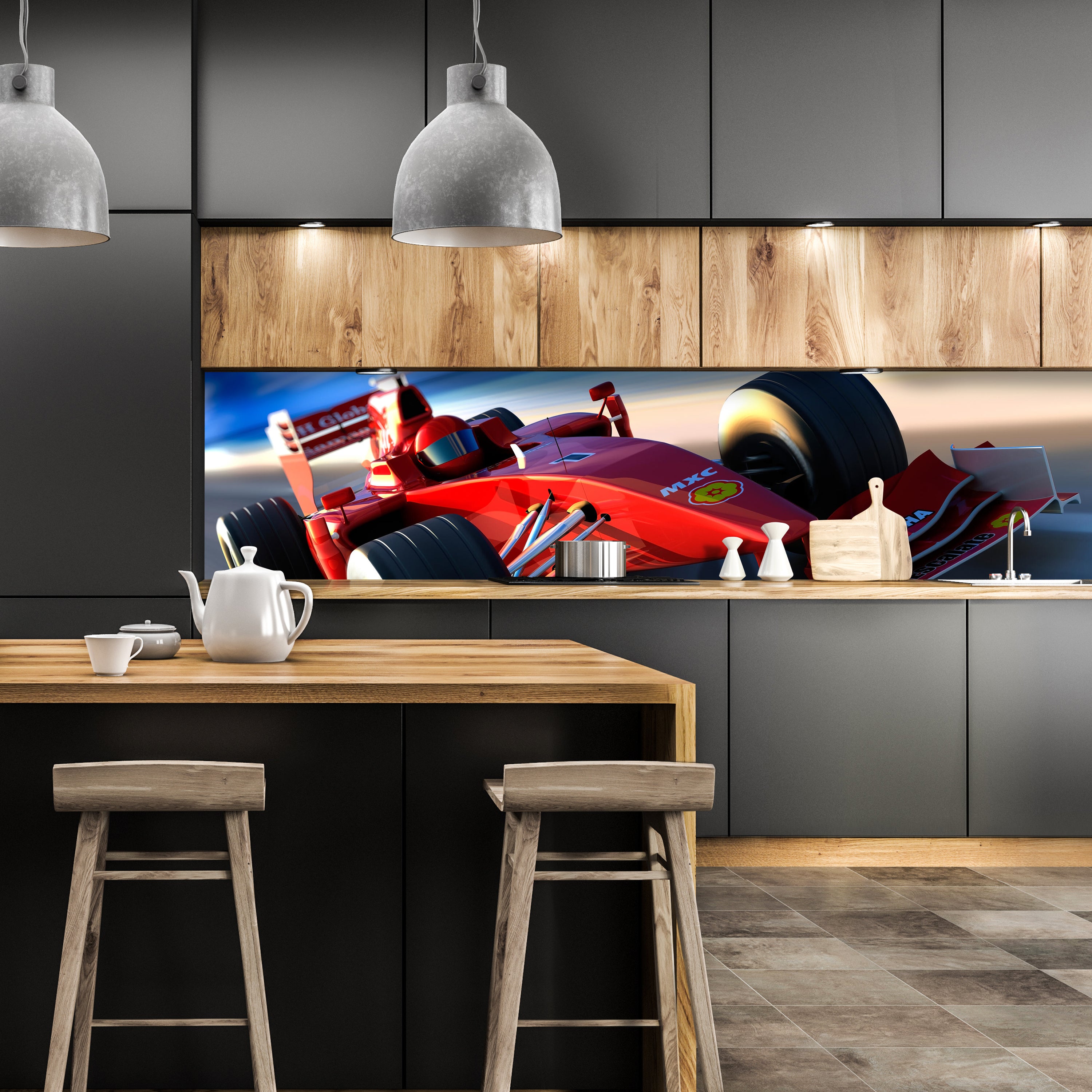 Küchenrückwand Ferrari in Action M0376 entdecken - Bild 1 Küchenrückwand Ferrari in Action M0376 entdecken - Bild 1