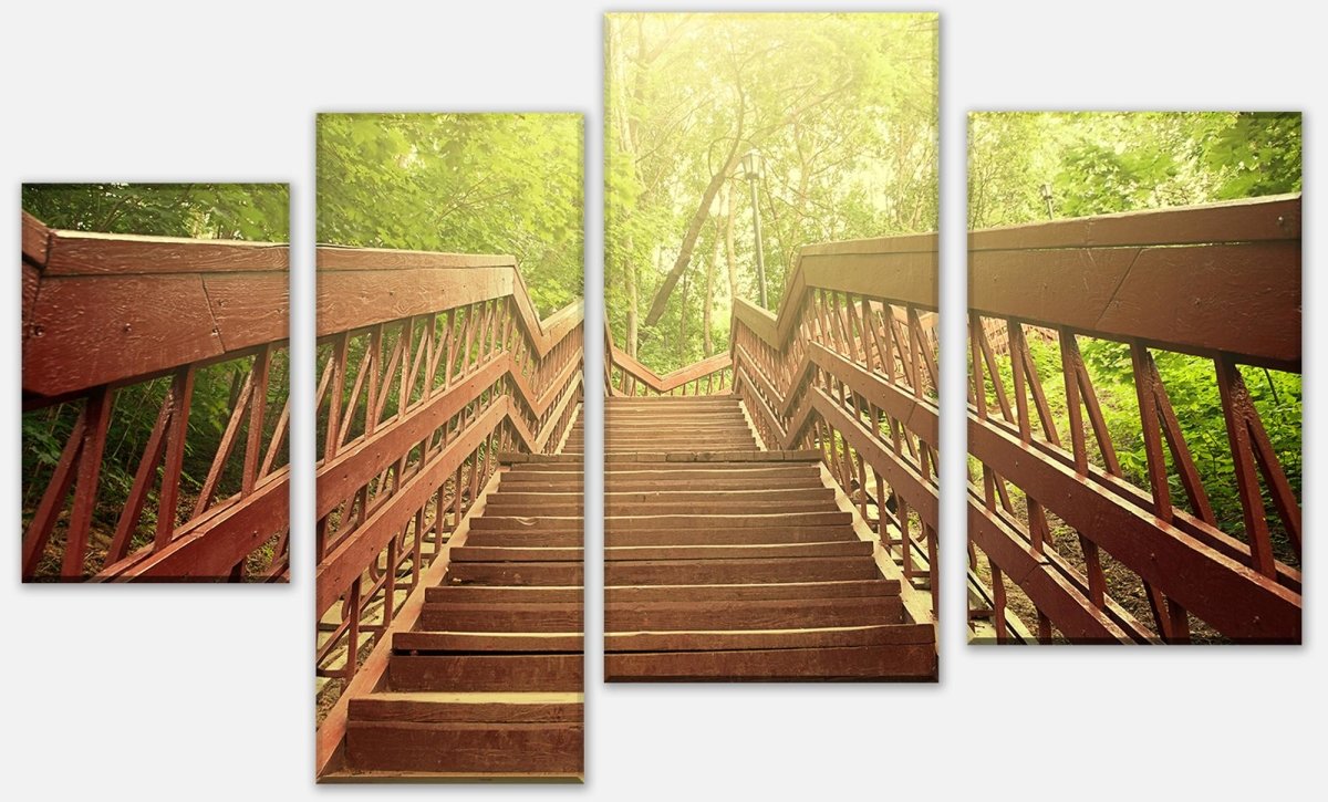 Leinwandbild Mehrteiler Gartentreppe M0379 Leinwandbild Mehrteiler Gartentreppe M0379