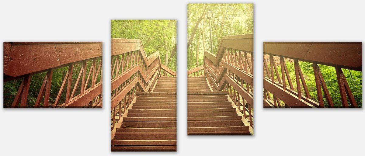 Leinwandbild Mehrteiler Gartentreppe M0379 Leinwandbild Mehrteiler Gartentreppe M0379