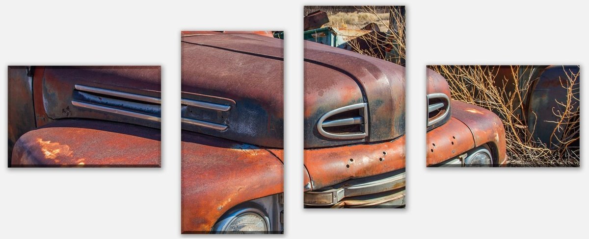 Leinwandbild Mehrteiler Roter Picup M0406 Leinwandbild Mehrteiler Roter Picup M0406