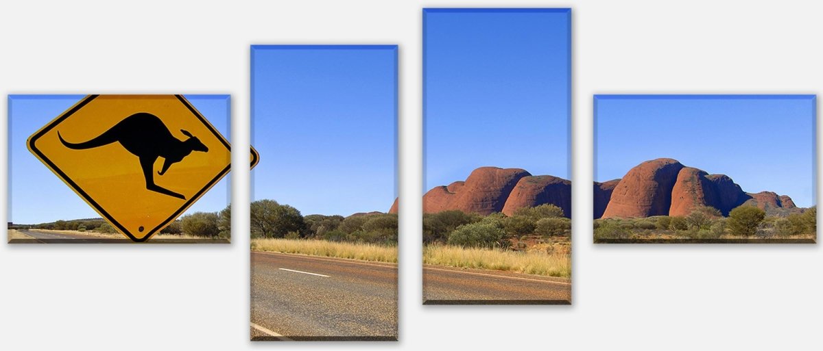 Leinwandbild Mehrteiler Känguruschild M0421 Leinwandbild Mehrteiler Känguruschild M0421