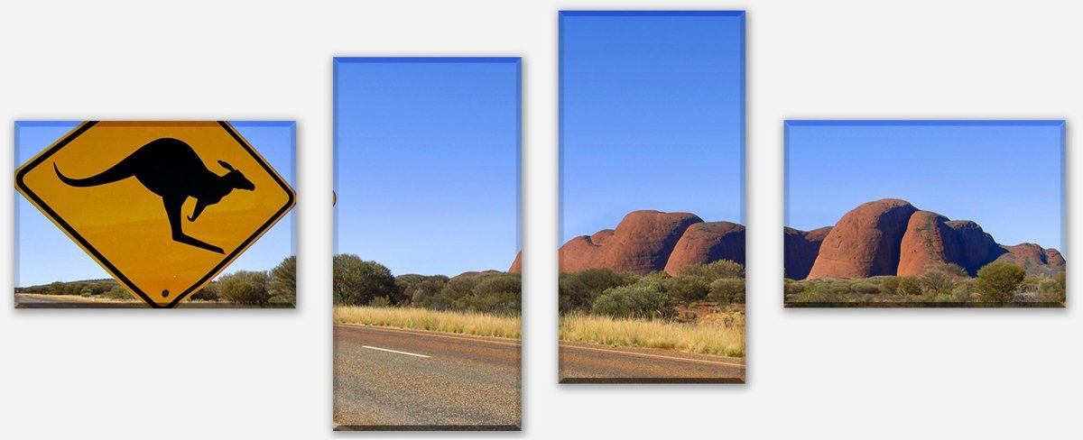 Leinwandbild Mehrteiler Känguruschild M0421 Leinwandbild Mehrteiler Känguruschild M0421