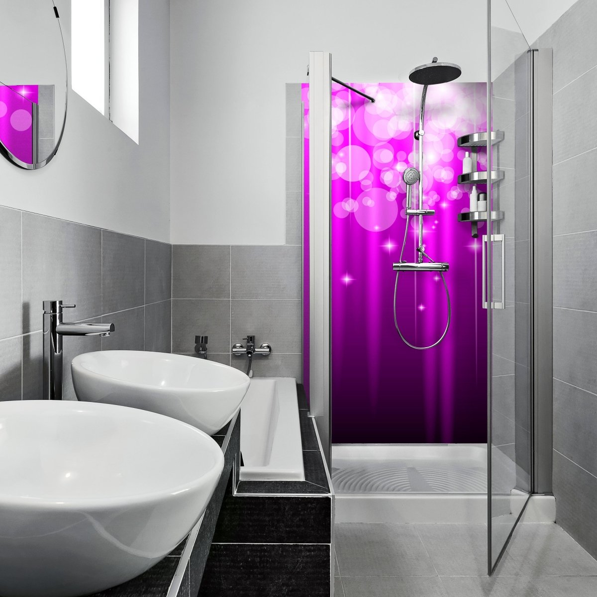 Duschwand Pinker Lichterregen M0424 entdecken - Bild 1 Duschwand Pinker Lichterregen M0424 entdecken - Bild 1