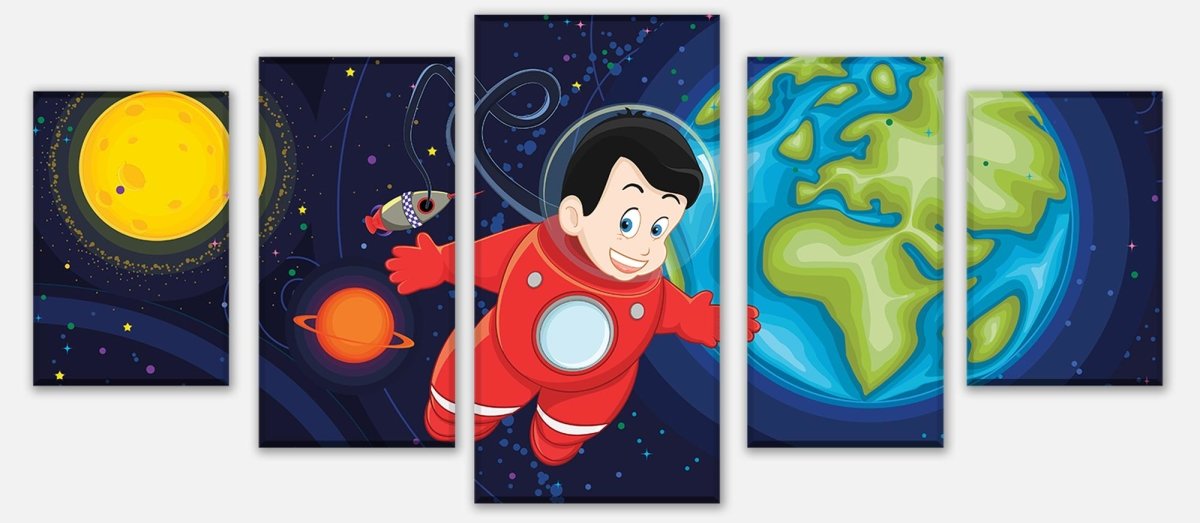 Leinwandbild Mehrteiler Junge im Weltall M0430 entdecken - Bild 1 Leinwandbild Mehrteiler Junge im Weltall M0430 entdecken - Bild 1