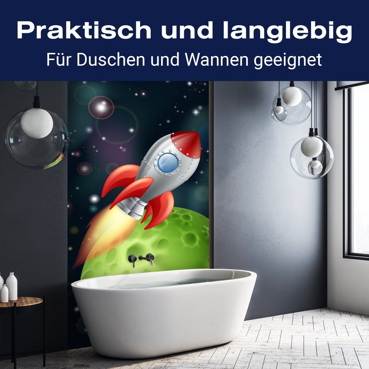 Duschwand Rakete im Weltall M0432 entdecken - Bild 3 Duschwand Rakete im Weltall M0432 entdecken - Bild 3