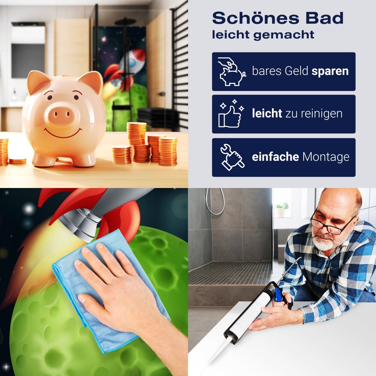 Duschwand Rakete im Weltall M0432 entdecken - Bild 7 Duschwand Rakete im Weltall M0432 entdecken - Bild 7